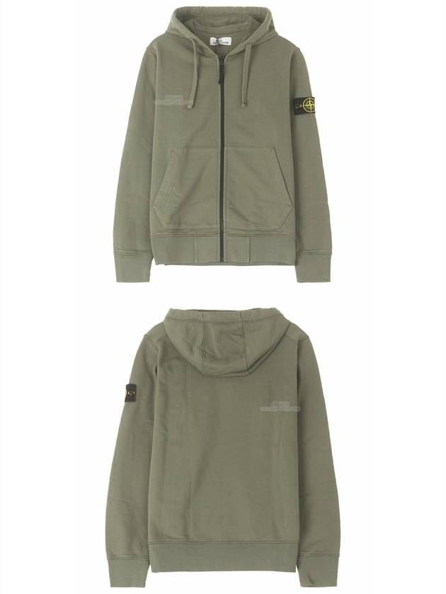 Wappen Patch Pocket Zip Up Hoodie Khaki - STONE ISLAND - BALAAN 5