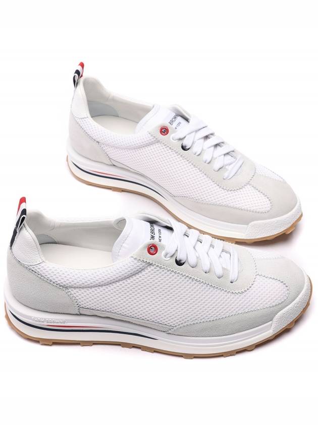 Fine Kid Suede Tech Runner White - THOM BROWNE - BALAAN 6