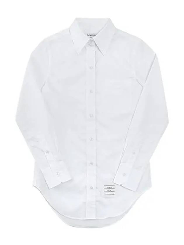 Logo Patch Cotton Shirt White - THOM BROWNE - BALAAN 2