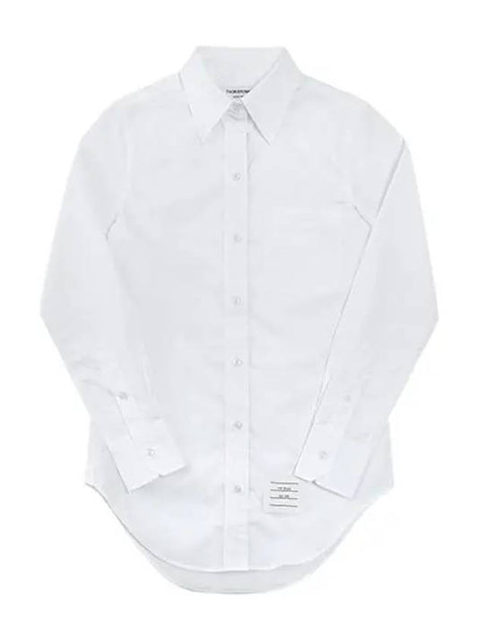 Logo Patch Cotton Shirt White - THOM BROWNE - BALAAN 2