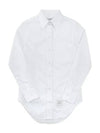 Logo Patch Cotton Shirt White - THOM BROWNE - BALAAN 3