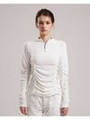 Tape Shirring Long Sleeve T-Shirt White - TUDE - BALAAN 2