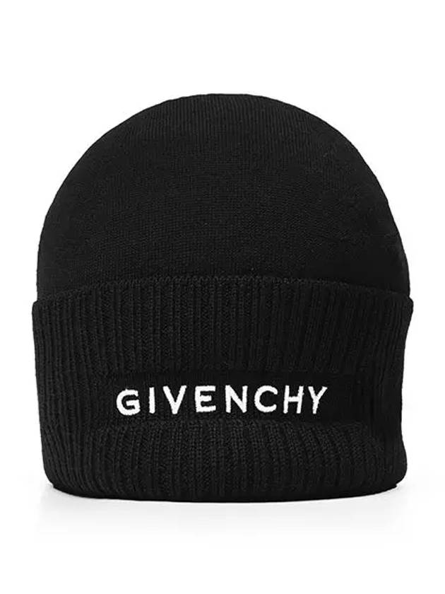 Logo Wool Beanie Black - GIVENCHY - BALAAN 5