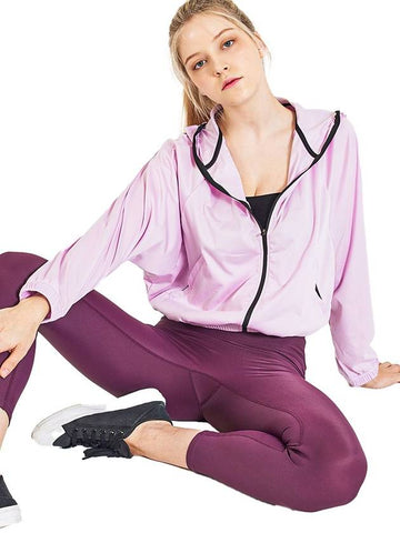 Point Fix Women's Diet Training Sweat Suit Warmer Raglan Crop Jacket Lavender - HOTSUIT - BALAAN 1