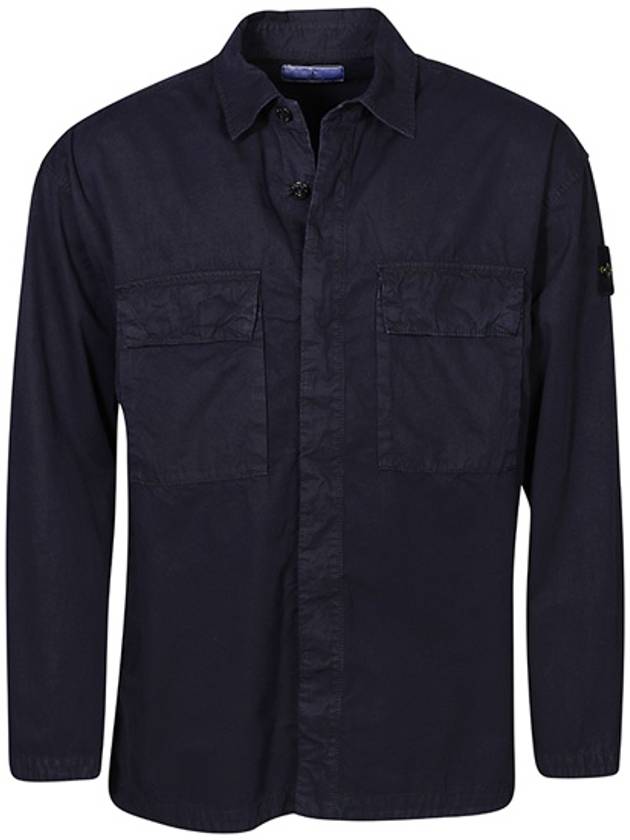 Old Treatment Over Long Sleeve Shirt Navy - STONE ISLAND - BALAAN 2