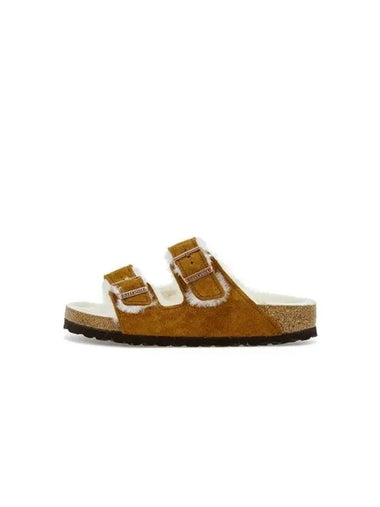 Unisex ARIZONA shearling sandals dark brown 271735 - BIRKENSTOCK - BALAAN 1