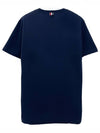 Men's Side Slit Relaxed Short Sleeve T-Shirt Navy - THOM BROWNE - BALAAN 3