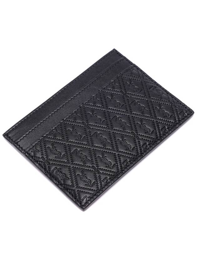 Monogram Pineapple Print Card Wallet Black - SAINT LAURENT - BALAAN 6