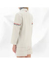 Women's RWB Tab Crop Sleeve Blazer Jacket Natural White - THOM BROWNE - BALAAN 5