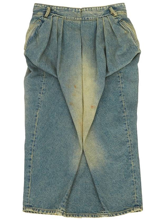 Denim Ruffle H-Line Skirt Dirty Wash - MAISON MARGIELA - BALAAN 2