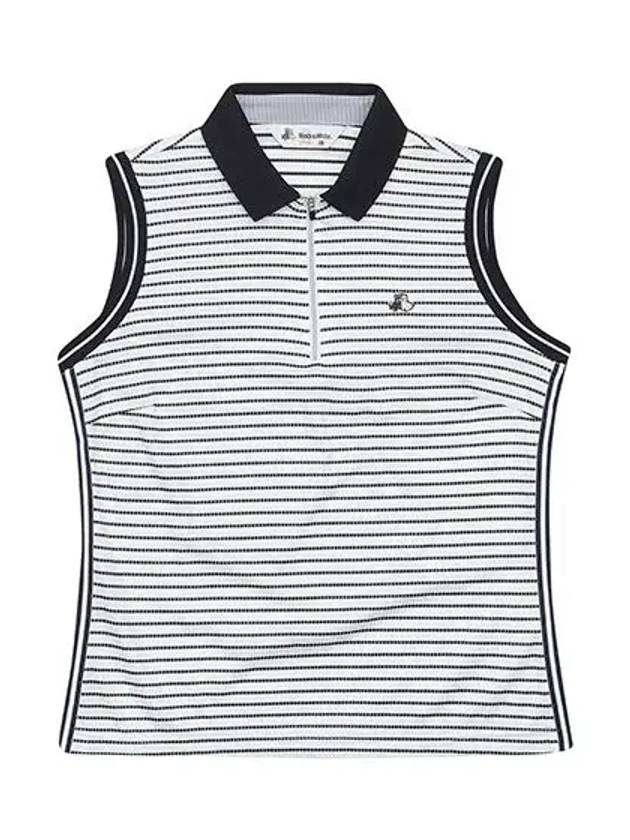 Striped Sleeveless T-Shirt9817LSXP - BLACK&WHITE - BALAAN 3