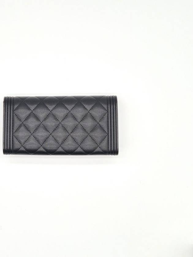 Boy Silver Long Flap Caviar Long Wallet Black - CHANEL - BALAAN 6