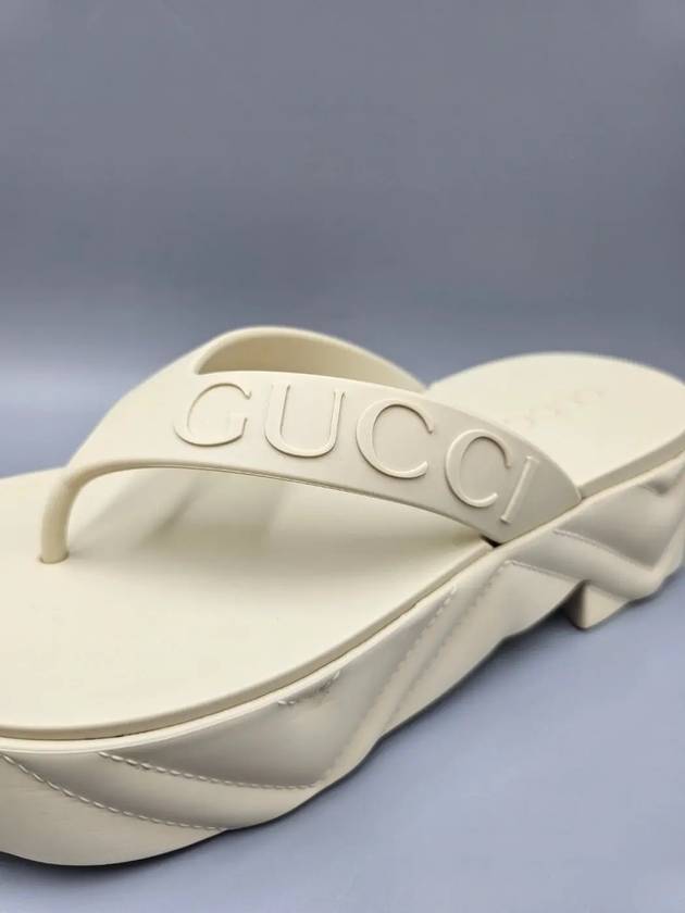 Women's Logo Thong Platform Flip Flops White - GUCCI - BALAAN 6