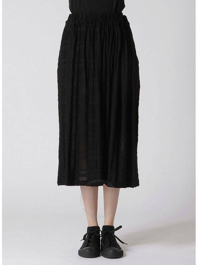 Yohji Yamamoto Intarsia Plaid JQ Gather Skirt, Brand Size 2 (Small) - YOHJI YAMAMOTO - BALAAN 2