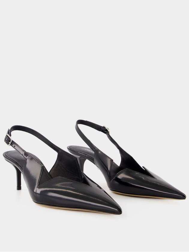 Gloss Star Cut Out Low Stiletto Pumps - Coperni - Leather - Black - COPERNI - BALAAN 2