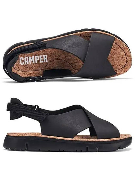 Oruga Leather Sandals Black - CAMPER - BALAAN 1