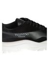 Gum Boy Leather Suede Low Top Sneakers Black - VALENTINO - BALAAN 6