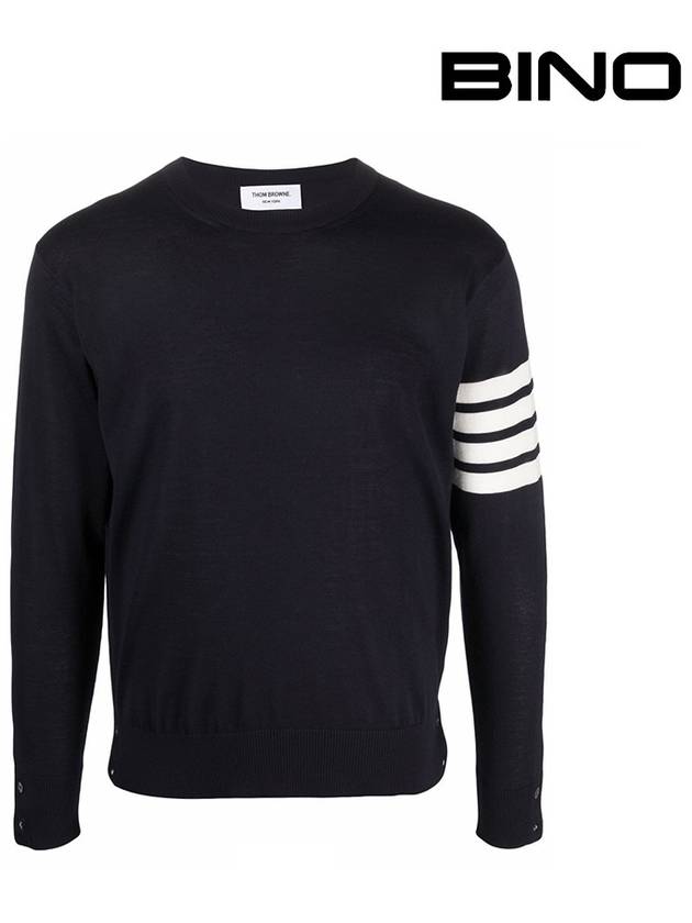 4 Bar Stripe Classic Wool Knit Top Navy - THOM BROWNE - BALAAN 2