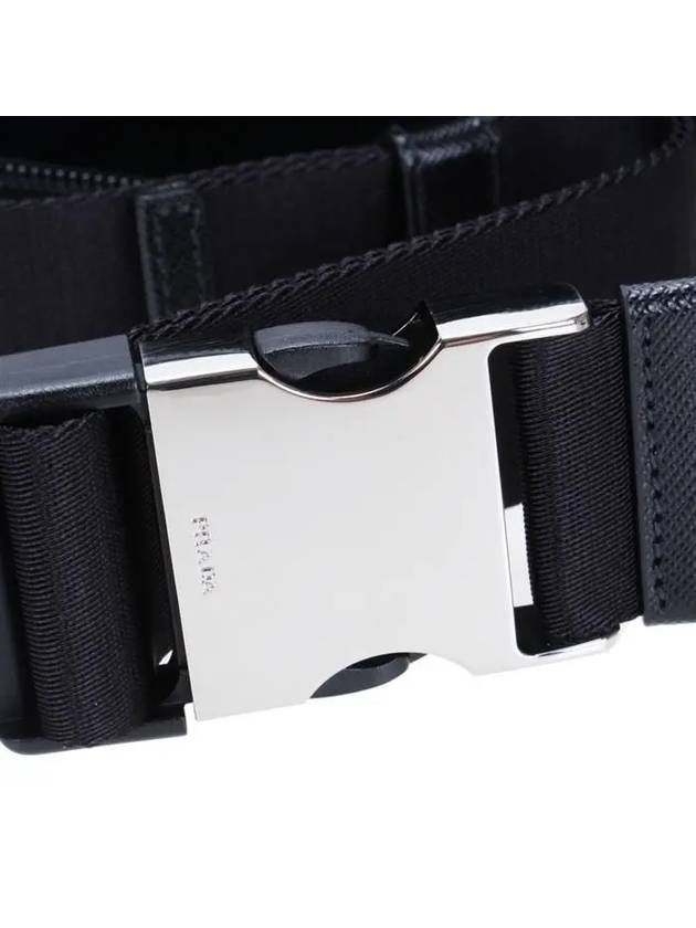 Re-Nylon And Saffiano Leather Belt Bag Black - PRADA - BALAAN 6