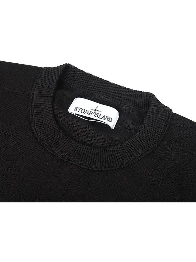 Logo Patch Knit Top Black - STONE ISLAND - BALAAN 4