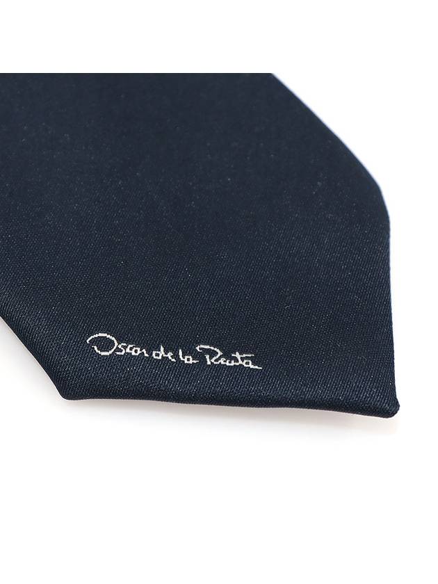 Navy polyester striped pattern tie - OSCAR DE LA RENTA - BALAAN 6