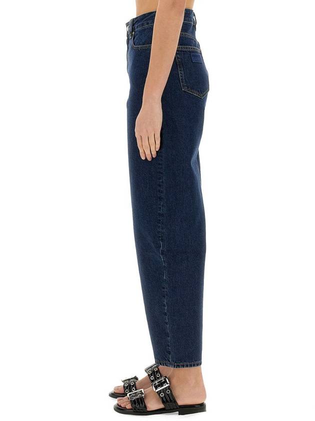 Organic Cotton Balloon Jeans Dark Blue - GANNI - BALAAN 5