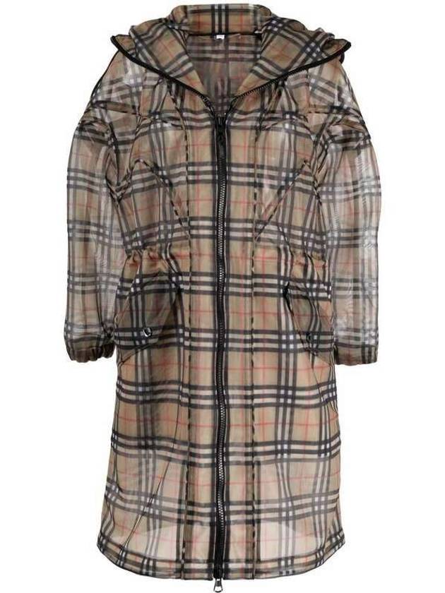 Women's Vintage Check Mesh Raincoat Archive Beige - BURBERRY - BALAAN 1