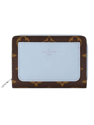 Lou Monogram Small Leather Half Wallet Blue Wash - LOUIS VUITTON - BALAAN 1