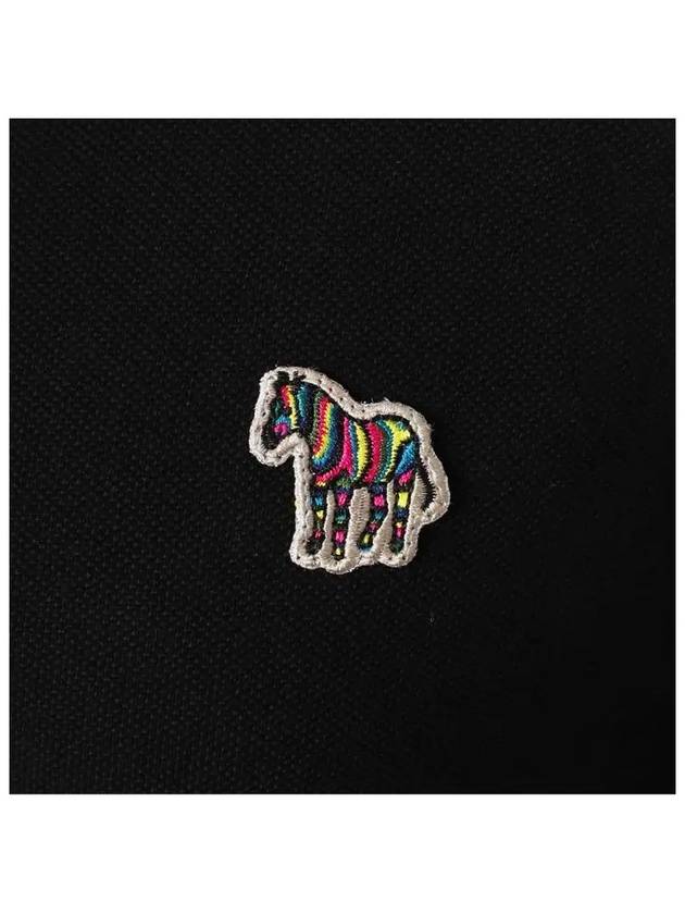 Regular Fit Zebra Logo Short Sleeve Polo Shirt Black - PAUL SMITH - BALAAN 4