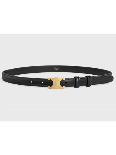 Triomphe Small Taurillon Leather Belt Black - CELINE - BALAAN 2