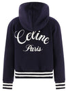 Teddy Double Face Cashmere Hooded Jacket Navy - CELINE - BALAAN 3