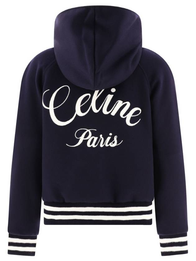 Teddy Double Face Cashmere Hooded Jacket Navy - CELINE - BALAAN 3