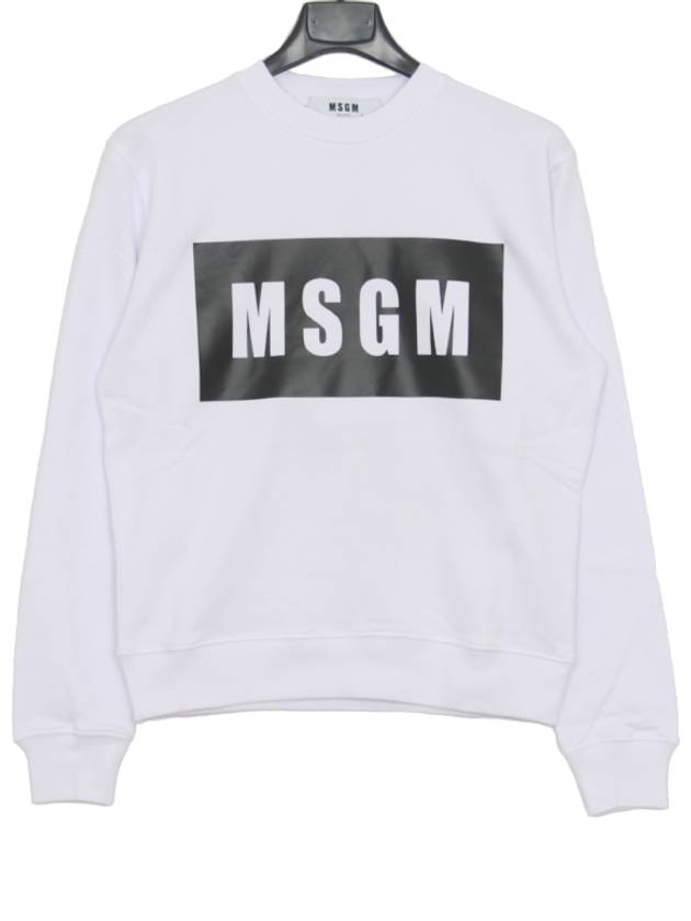 Box Logo Cotton Sweatshirt White - MSGM - BALAAN 2