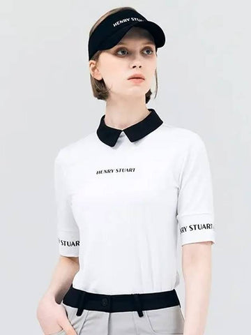 Golf women s collar color matching 5 part t shirt white - HENRY STUART - BALAAN 1