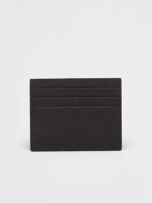 Saffiano Leather Triangle Logo Card Wallet Black Gold - PRADA - BALAAN 3