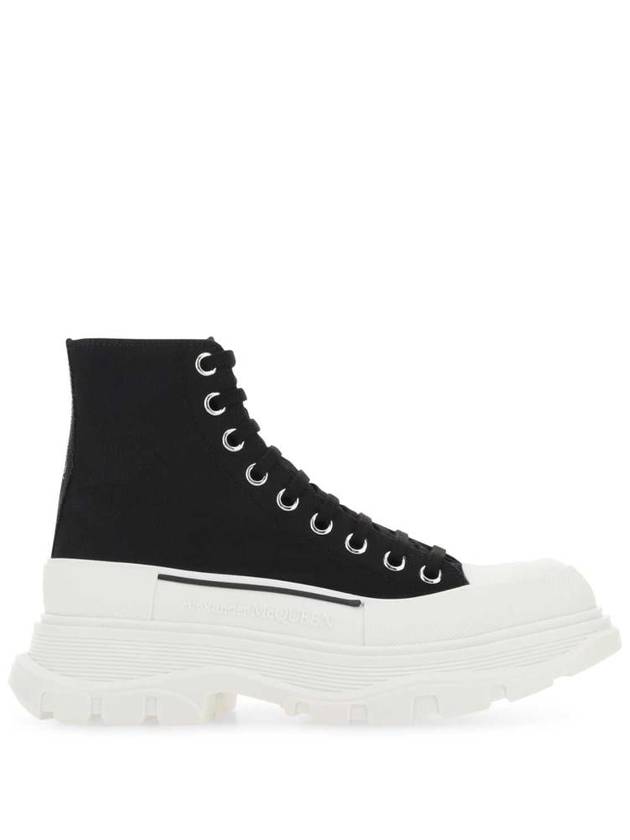 Tread Slick High Top Sneakers Black White - ALEXANDER MCQUEEN - BALAAN 2