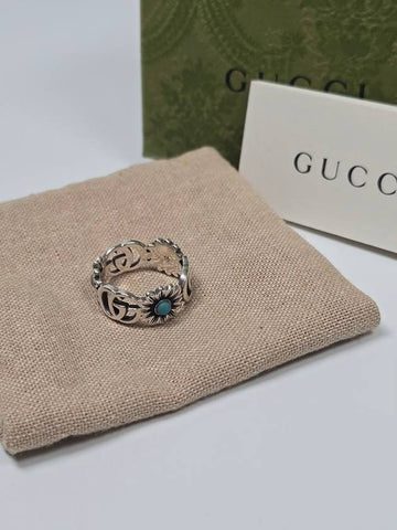 Double G Vintage Sterling Silver Flower Ring No 16 - GUCCI - BALAAN 1