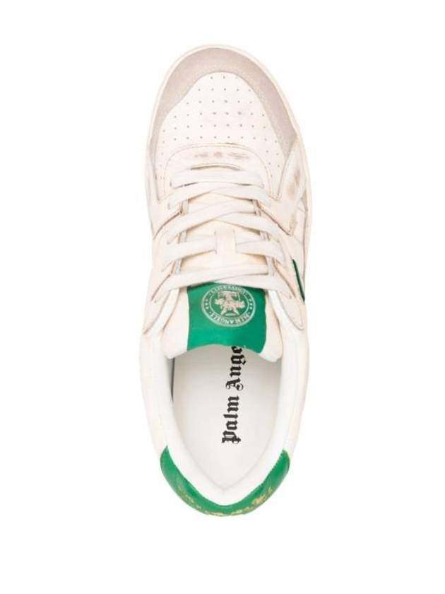 Men's University Low Top Sneakers White Green - PALM ANGELS - BALAAN 3