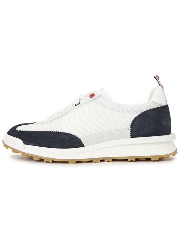 Fine Kid Suede Tech Runner Sneaker Navy - THOM BROWNE - BALAAN 5