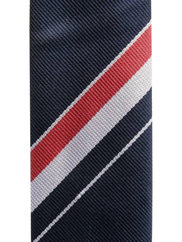 Men's Grosgrain Stripe Tie Dark Navy - THOM BROWNE - BALAAN 3
