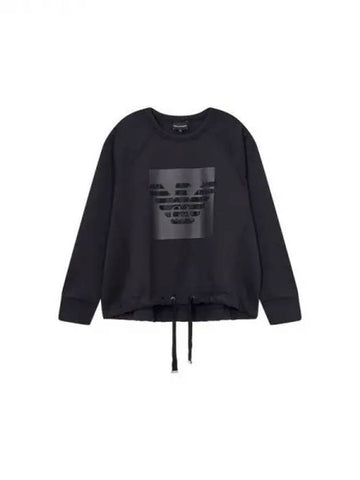 Women s Cubic Logo Drawstring Sweatshirt Black 270085 - EMPORIO ARMANI - BALAAN 1