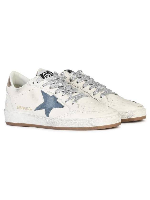 Ballstar Leather Low Top Sneakers Smoke Blue White - GOLDEN GOOSE - BALAAN 3