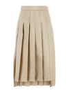 Classic Typewriter Midi Pleated Skirt Khaki - THOM BROWNE - BALAAN 2