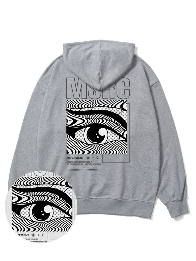 Of  The Eye Vivid Grey Overfit Hoodie Grey - MONSTER REPUBLIC - BALAAN 4