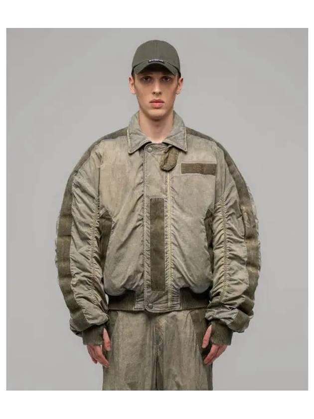 M Clay Utility Bomber Jacket Washed Olive Drab Wrap - 032C - BALAAN 1