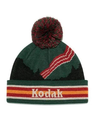 KODAK Multicolor Jacquard Drop Beanie GREEN - KODO - BALAAN 1