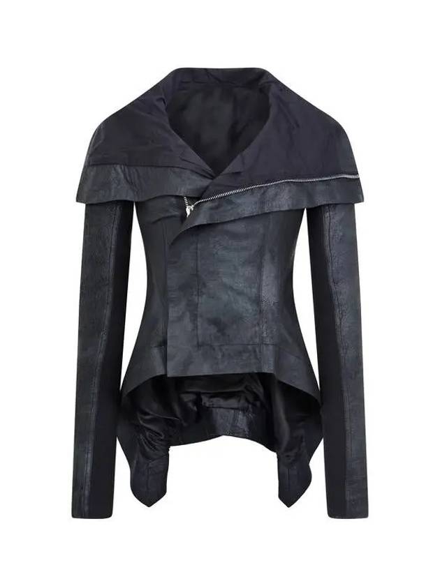 Pointed hem leather jacket black 270627 - RICK OWENS - BALAAN 1