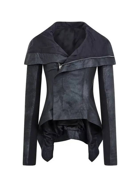 Pointed hem leather jacket black - RICK OWENS - BALAAN 1