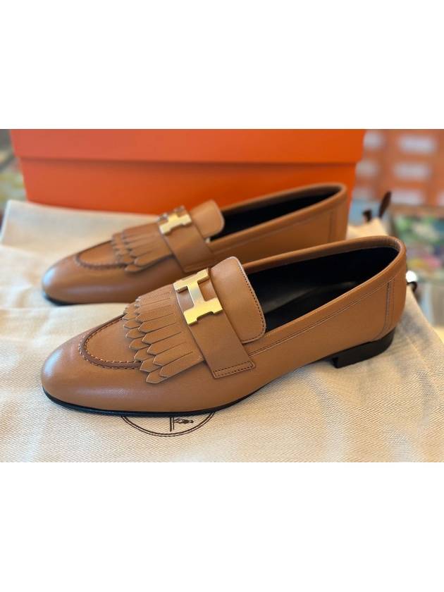 Gold Hardware Royal Goatskin Loafers Natural - HERMES - BALAAN 2