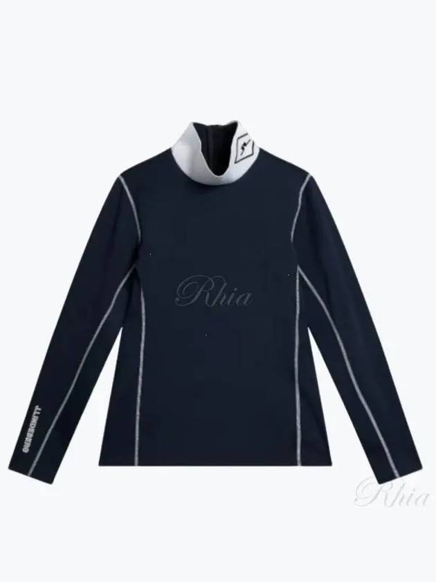 Powderhorn Mid Layer High Neck Long Sleeve T-Shirt Navy - J.LINDEBERG - BALAAN 2